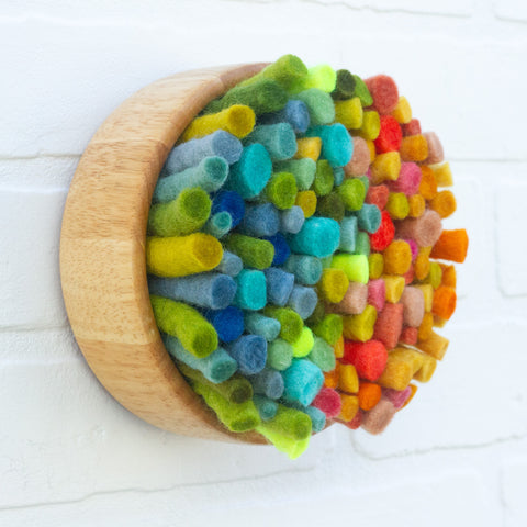 Felted Puff in Vintage Frame | Rainbow (2)