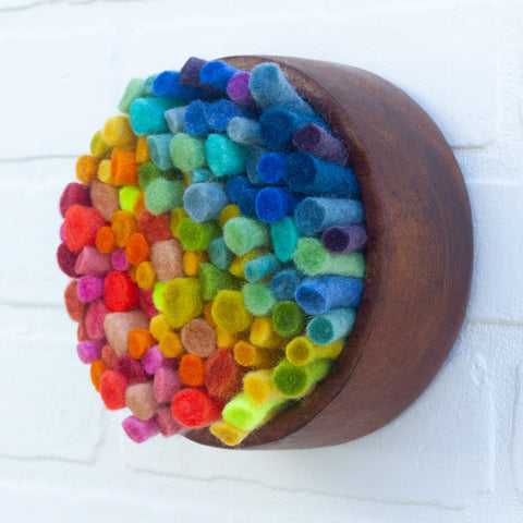 Felted Puff in Vintage Frame | Rainbow (5)