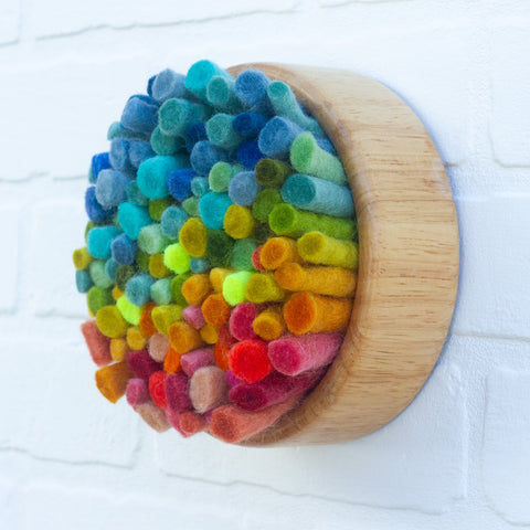Felted Puff in Vintage Frame | Rainbow (6)