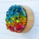 Felted Puff in Vintage Frame | Rainbow (6)