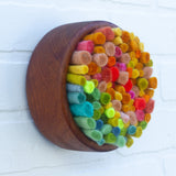Felted Puff in Vintage Frame | Rainbow (9)