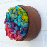 Felted Puff in Vintage Frame | Rainbow (11)