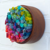 Felted Puff in Vintage Frame | Rainbow (11)