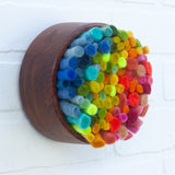 Felted Puff in Vintage Frame | Rainbow (13)