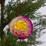 Mini Puff Ornament | Fuchsia + Mustard