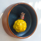 Embroidered Mouse on the (Cheese) Moon