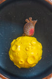 Embroidered Mouse on the (Cheese) Moon