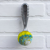 Ribbed Scoop Puff | Aqua + Lime