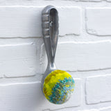 Ribbed Scoop Puff | Aqua + Lime