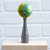 Polka Dot Scoop Puff | Aqua + Lime