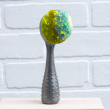 Polka Dot Scoop Puff | Aqua + Lime