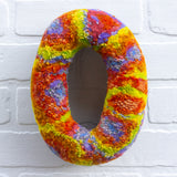 Mega Donut Puff Sculpture in Vintage Metal Frame | Rainbow