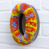 Mega Donut Puff Sculpture in Vintage Metal Frame | Rainbow