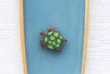 Embroidered Turtle in XL Vintage Striped Frame