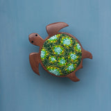 Embroidered Turtle in XL Vintage Striped Frame