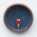 Embroidered Owl in Large Vintage Frame | Starry Sky
