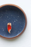 Embroidered Owl in Large Vintage Frame | Starry Sky