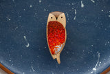 Embroidered Owl in Large Vintage Frame | Starry Sky