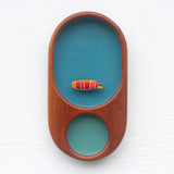 Embroidered Striped Fish in Rare Double Section Frame