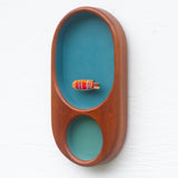 Embroidered Striped Fish in Rare Double Section Frame