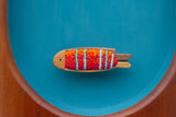 Embroidered Striped Fish in Rare Double Section Frame