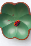 Embroidered Bug with Ruby Jade Antennae | XL Flower Frame