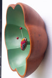 Embroidered Bug with Ruby Jade Antennae | XL Flower Frame