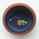 Embroidered Angler Fish | Purple Stripes + Disco
