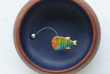 Embroidered Angler Fish | Purple Stripes + Disco