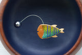 Embroidered Angler Fish | Purple Stripes + Disco