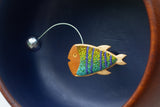 Embroidered Angler Fish | Purple Stripes + Disco