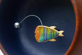 Embroidered Angler Fish | Purple Stripes + Disco