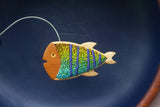 Embroidered Angler Fish | Purple Stripes + Disco