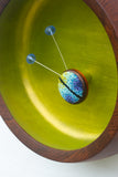 Embroidered Bug in Vintage Teak Frame