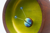 Embroidered Bug in Vintage Teak Frame