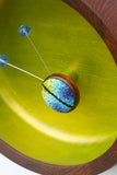 Embroidered Bug in Vintage Teak Frame