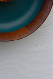 Embroidered Whale in Vintage Teak Frame | Rainbow