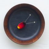 Embroidered Disco Firefly in Vintage Teak Frame