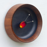 Embroidered Disco Firefly in Vintage Teak Frame