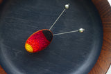 Embroidered Disco Firefly in Vintage Teak Frame
