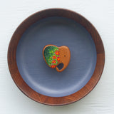 Embroidered Elephant in Vintage Teak Frame