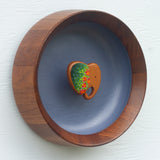 Embroidered Elephant in Vintage Teak Frame
