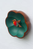 Embroidered Hummingbird in Vintage Flower Frame | Green