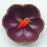 Embroidered Hummingbird in Vintage Flower Frame | Berry