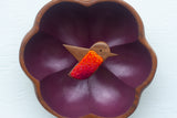 Embroidered Hummingbird in Vintage Flower Frame | Berry