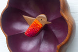 Embroidered Hummingbird in Vintage Flower Frame | Berry