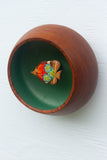 Embroidered Fish in Vintage Teak Frame