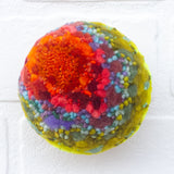 Midi Puff Sculpture in Olive Wood Frame | Orange + Green