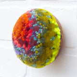 Midi Puff Sculpture in Olive Wood Frame | Orange + Green