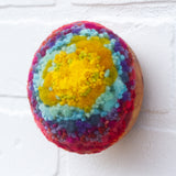 Midi Puff Sculpture in Olive Wood Frame | Rainbow (Red)